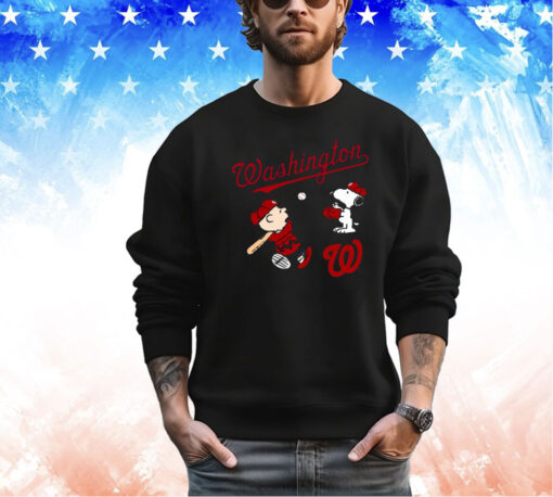 Peanuts Charlie Brown And Snoopy Playing Baseball Washington Nationals shirt