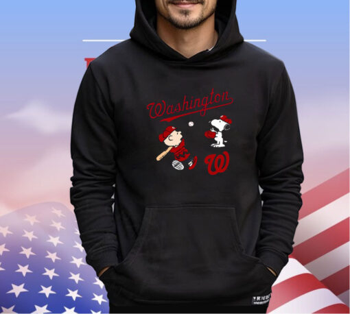 Peanuts Charlie Brown And Snoopy Playing Baseball Washington Nationals shirt