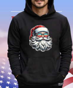 Santa Face Retro Sunglasses Christmas Xmas Men Women Kids Shirt
