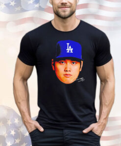 Shohei Ohtani face of the Dodgers signature shirt
