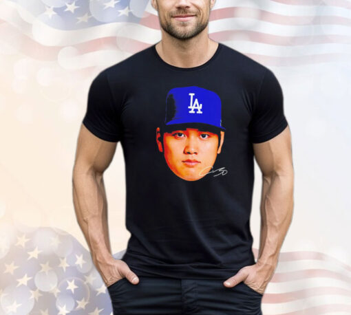 Shohei Ohtani face of the Dodgers signature shirt