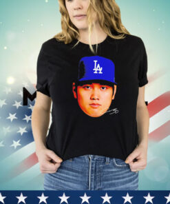 Shohei Ohtani face of the Dodgers signature shirt