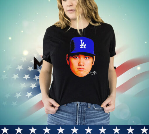 Shohei Ohtani face of the Dodgers signature shirt