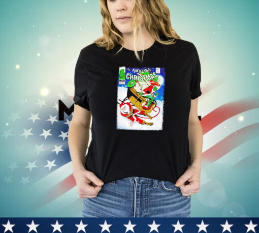 The Grinch and Santa Claus the amazing Christmas comic shirt