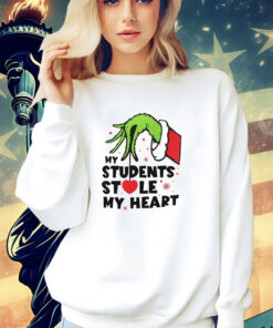 The Grinch hand my students stole my heart Christmas shirt