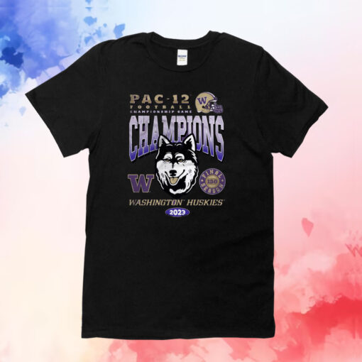 Official Washington Huskies 2023 Pac-12 Champions T-Shirt