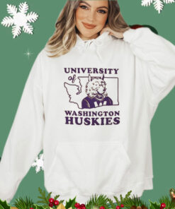 Washington Huskies University of Washington Huskies state shape shirt