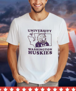 Washington Huskies University of Washington Huskies state shape shirt