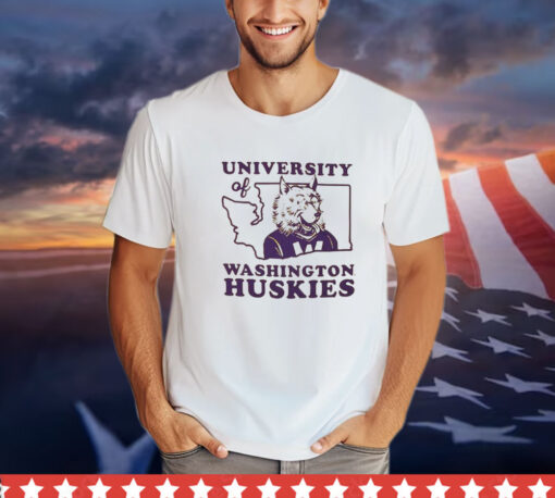 Washington Huskies University of Washington Huskies state shape shirt