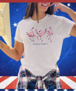 Flamingo dance party art shirt