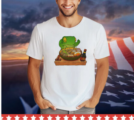 Frog making ramen art shirt