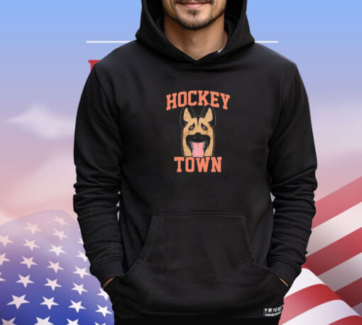 Hockey town dog mask shirt