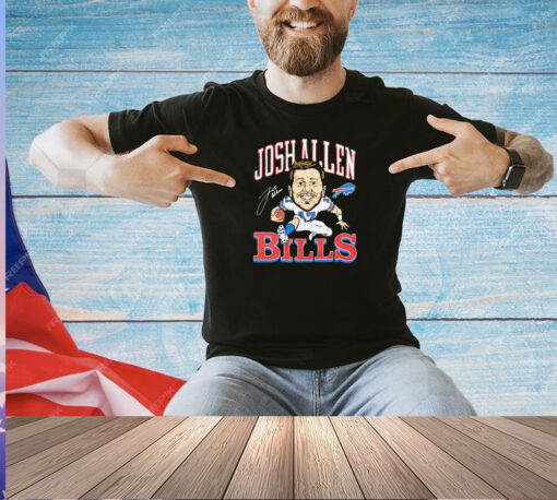 VJosh Allen Buffalo Bills caricature signature T-shirt