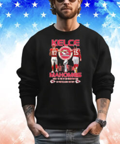 Kansas City Chiefs Super Bowl Champions Kelce Mahomes Most Td 16 By Qb-Receiver Duo In Postseason History Shirt