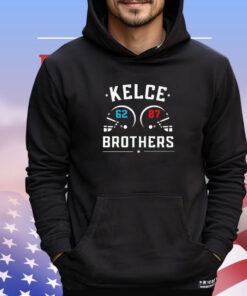 Kelce brothers Travis Kelce and Jason Kelce helmet shirt