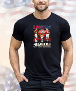 Legends Jerry Rice Joe Montana San Francisco 49ers Thank You For The Memories Shirt