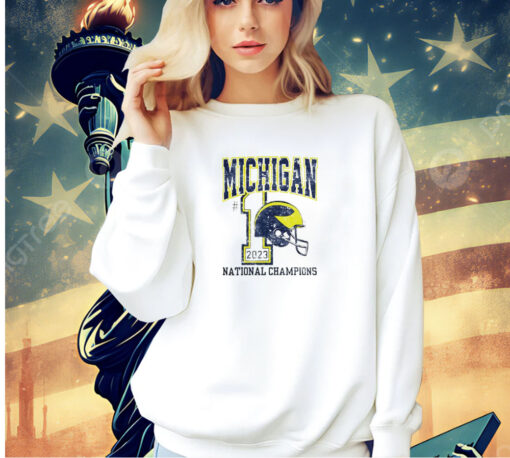 Michigan Wolverines 2023 National Champions No 1 Helmet T-shirt