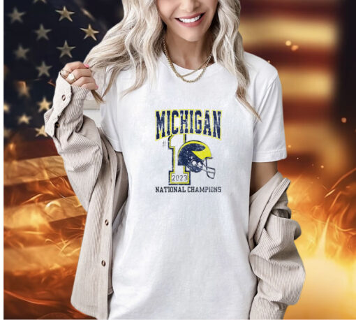 Michigan Wolverines 2023 National Champions No 1 Helmet T-shirt