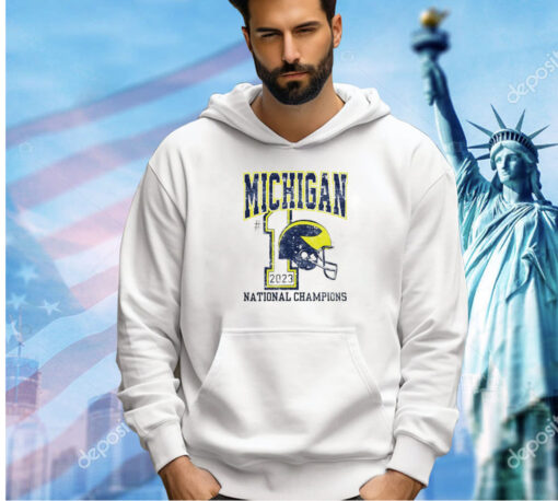 Michigan Wolverines 2023 National Champions No 1 Helmet T-shirt