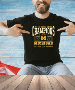 Michigan Wolverines Playoff 2024 Rose Bowl Champions Score T-shirt