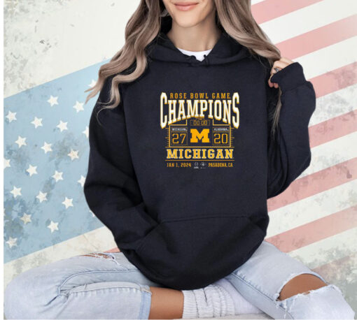 Michigan Wolverines Playoff 2024 Rose Bowl Champions Score T-shirt