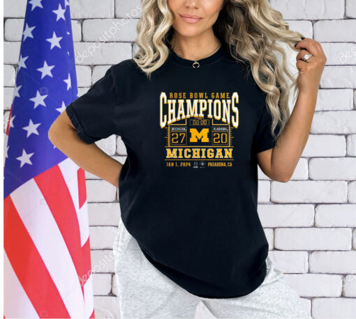 Michigan Wolverines Playoff 2024 Rose Bowl Champions Score T-shirt