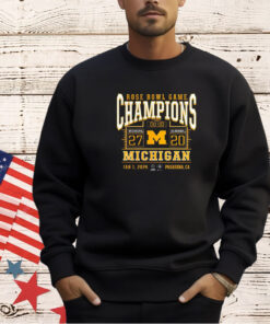 Michigan Wolverines Playoff 2024 Rose Bowl Champions Score T-shirt