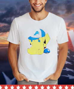 NFL Pikachu wearing Detroit Lions hat shirt