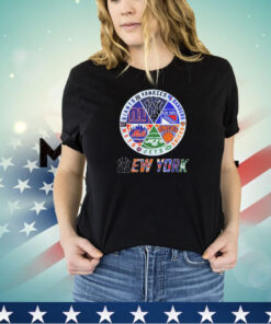 New York Giants New York Yankees New York Rangers New York Knicks New York Jets New York Mets logo shirt