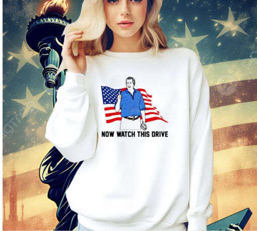 Official George W. Bush now watch this drive USA flag T-shirt