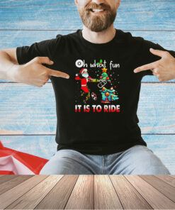 Oh what fun it is to ride Christmas bike 4 wheelers quad racing T-shirt