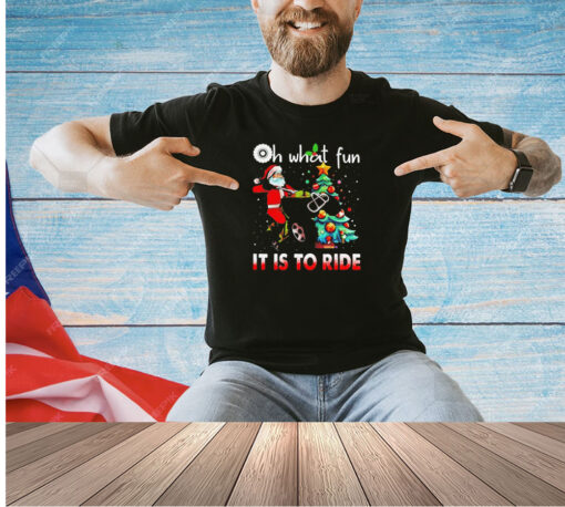 Oh what fun it is to ride Christmas bike 4 wheelers quad racing T-shirt