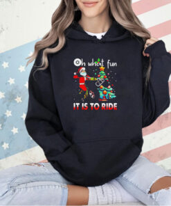 Oh what fun it is to ride Christmas bike 4 wheelers quad racing T-shirt