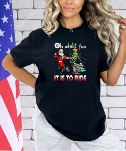 Oh what fun it is to ride Christmas bike 4 wheelers quad racing T-shirt