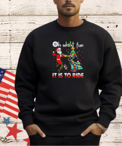 Oh what fun it is to ride Christmas bike 4 wheelers quad racing T-shirt