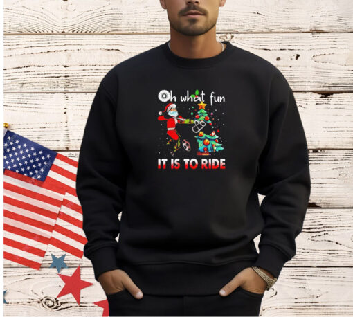 Oh what fun it is to ride Christmas bike 4 wheelers quad racing T-shirt