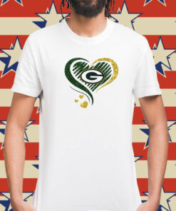 Rhinestone Packers Heart T-Shirts
