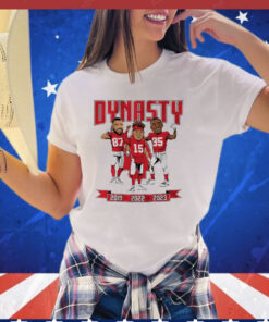 Kansas City Chiefs 2023 world champs dynasty caricatures T-shirt