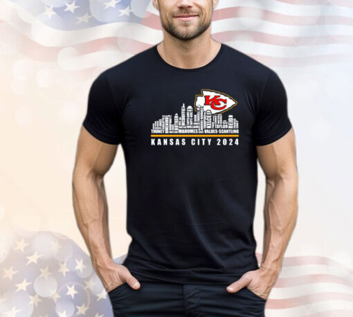 Kansas City Chiefs 2024 city skyline shirt