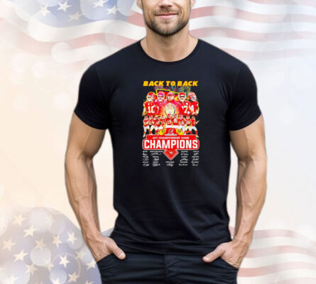 Kansas City Chiefs football back to back 2023-2024 AFC Championship Game Champions signatures shirt