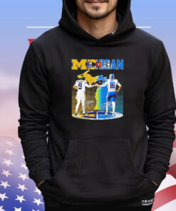 Michigan J.J. Mccarthy and Jared Goff Michigan signatures shirt