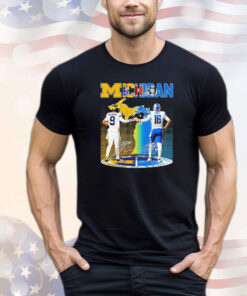 Michigan J.J. Mccarthy and Jared Goff Michigan signatures shirt