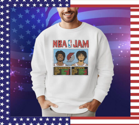 Nba Jam Trail Blazers Henderson And Sharpe Shirt