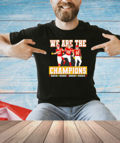 Patrick Mahomes Travis Kelce Isiah Pacheco Kansas City Chiefs we are the champions T-shirt