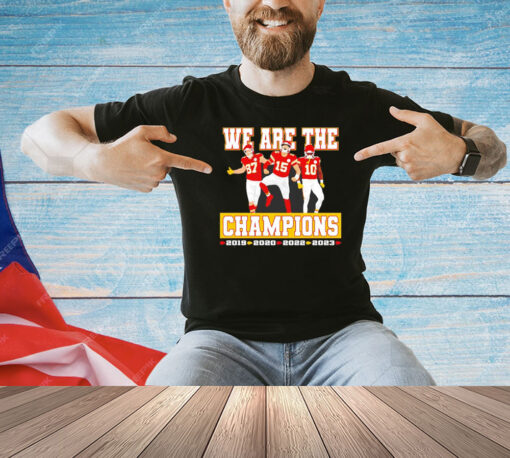 Patrick Mahomes Travis Kelce Isiah Pacheco Kansas City Chiefs we are the champions T-shirt