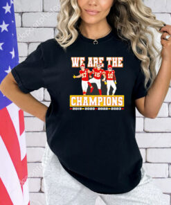 Patrick Mahomes Travis Kelce Isiah Pacheco Kansas City Chiefs we are the champions T-shirt