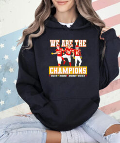 Patrick Mahomes Travis Kelce Isiah Pacheco Kansas City Chiefs we are the champions T-shirt