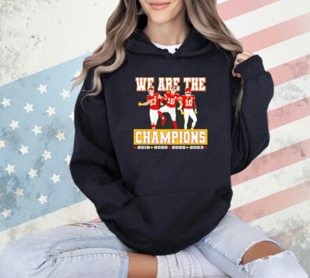 Patrick Mahomes Travis Kelce Isiah Pacheco Kansas City Chiefs we are the champions T-shirt