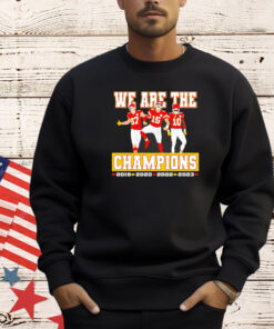 Patrick Mahomes Travis Kelce Isiah Pacheco Kansas City Chiefs we are the champions T-shirt