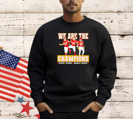 Patrick Mahomes Travis Kelce Isiah Pacheco Kansas City Chiefs we are the champions T-shirt